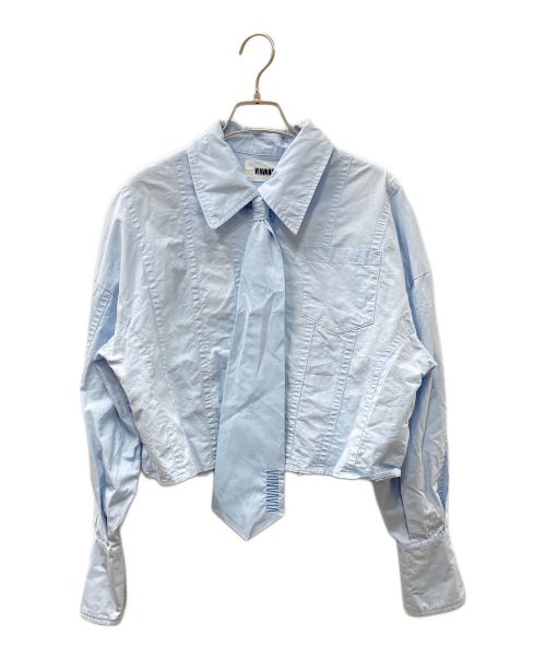 VIAVANDA（ヴィアヴァンダ）VIAVANDA (ヴィアヴァンダ) SWITCHING SHORT TIE SHIRT スカイブルー サイズ:FREEの古着・服飾アイテム