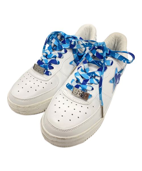 A BATHING APE（アベイシングエイプ）A BATHING APE (アベイシングエイプ) BAPE STA ICON ABC CAMO ローカットスニーカー ホワイト×ブルー サイズ:25cmの古着・服飾アイテム