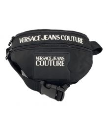 VERSACE JEANS COUTURE（ヴェルサーチ ジーンズクチュール）の古着「BLACK RANGE ICONIC LOGO ベルトバッグ ウエストバッグ」｜ブラック