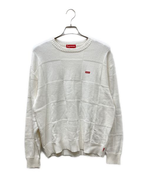 SUPREME（シュプリーム）Supreme (シュプリーム) 21SS Tonal Checkerboard Small Box Sweater ニット ホワイト サイズ:Mの古着・服飾アイテム