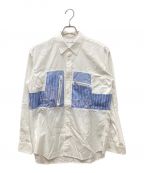 COMME des GARCONS SHIRTコムデギャルソンシャツ）の古着「woven shirt ジップデザイン ウーブンシャツ」｜ホワイト×ブルー