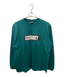 SOMECITY（サムシティ）の古着「Logo Long Tee -PICK UP PLAYGROUND ロゴロングスリーブTシャツ」｜グリーン