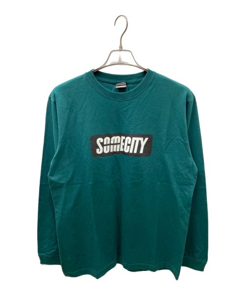 SOMECITY（サムシティ）SOMECITY (サムシティ) Logo Long Tee -PICK UP PLAYGROUND ロゴロングスリーブTシャツ グリーン サイズ:Lの古着・服飾アイテム