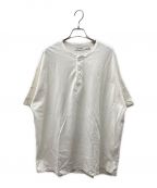 nonnativeノンネイティブ）の古着「CLERK S/S HENLEY NECK TEE COTTON PIQUE OVERDYED ヘンリーネックカットソー」｜ホワイト