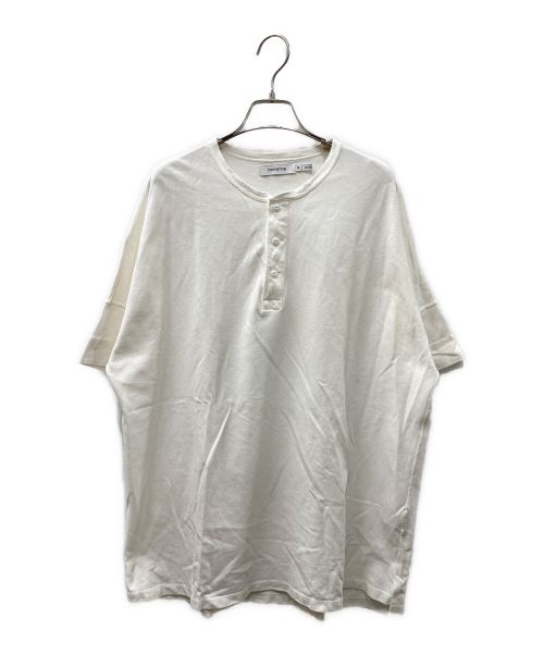 nonnative（ノンネイティブ）nonnative (ノンネイティブ) CLERK S/S HENLEY NECK TEE COTTON PIQUE OVERDYED ヘンリーネックカットソー ホワイト サイズ:２の古着・服飾アイテム