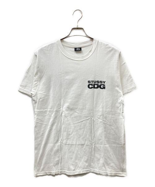 stussy（ステューシー）stussy (ステューシー) COMME des GARCONS (コムデギャルソン) コラボ Tシャツ ホワイト サイズ:Mの古着・服飾アイテム