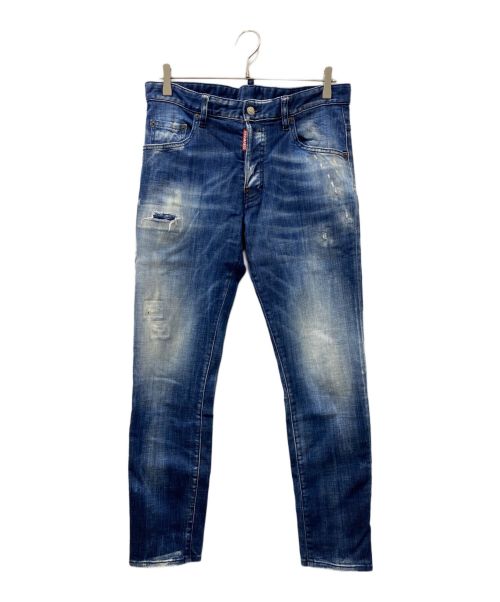 DSQUARED2（ディースクエアード）DSQUARED2 (ディースクエアード) Skater Jean ダメージ加工デニムパンツ ブルー サイズ:48の古着・服飾アイテム