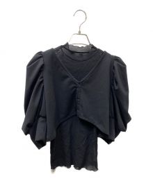 AMeLIE（アメリ）の古着「3WAY VOLUME SLEEVE LAYERED TOP」｜ブラック