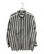 VICTIMヴィクティム）の古着「BIG STRIPE SHIRTS ビッグストライプシャツ」｜ホワイト×ブラック