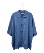 MAISON SPECIALメゾンスペシャル）の古着「Prime-Over Short Sleeve Knit Shirt/プライムオーバーショートスリーブニットシャツ」｜ブルー