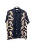 NIPOALOHA（二ポアロハ）の古着「SILK SHORT SLEEVE ALOHA SHIRT 朱鷺シルクアロハシャツ」｜ブラック