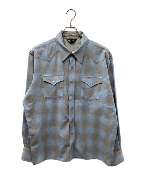 UNUSED（アンユーズド）UNUSED (アンユーズド) ombre check western shirt ウエスタンチェックシャツ ブルー サイズ:SIZE 3の古着・服飾アイテム