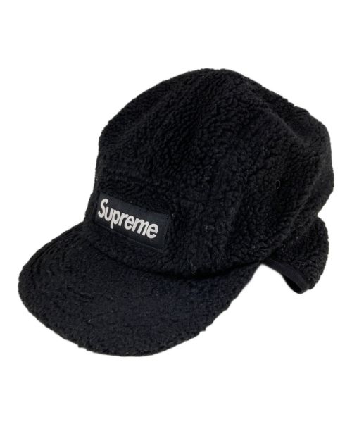 SUPREME（シュプリーム）Supreme (シュプリーム) 20AW Deep Pile Earflap Camp Capキャップ ブラックの古着・服飾アイテム