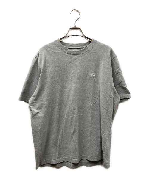 stussy（ステューシー）stussy (ステューシー) ロゴ刺繍Tシャツ グレー サイズ:Lの古着・服飾アイテム