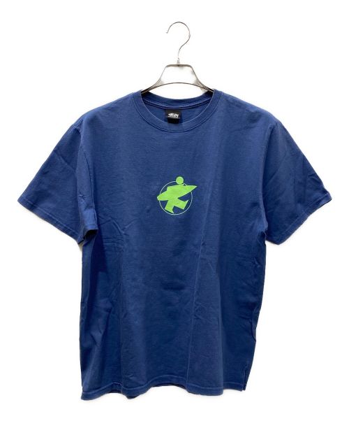 stussy（ステューシー）stussy (ステューシー) サーフマンプリントTシャツ ネイビー サイズ:Mの古着・服飾アイテム