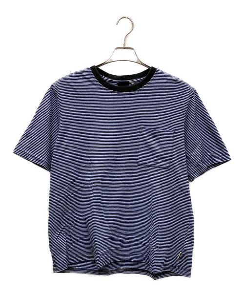 stussy（ステューシー）stussy (ステューシー) ボーダーTシャツ ブルー×ホワイト サイズ:Mの古着・服飾アイテム