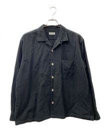 COMME des GARCONS HOMME（コムデギャルソン オム）の古着「90'sステッチワークオープンカラーシャツ」｜ブラック