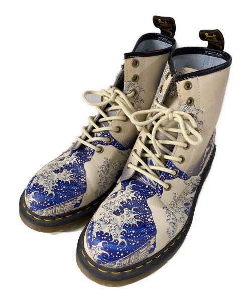 Dr.Martens（ドクターマーチン）Dr.Martens (ドクターマーチン) THE MET (ザメット) コラボ8ホールブーツ ブルー×ホワイト サイズ:27cmの古着・服飾アイテム