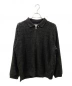 PALACEパレス）の古着「Crochet Zip Longsleeve Polo」｜ブラック