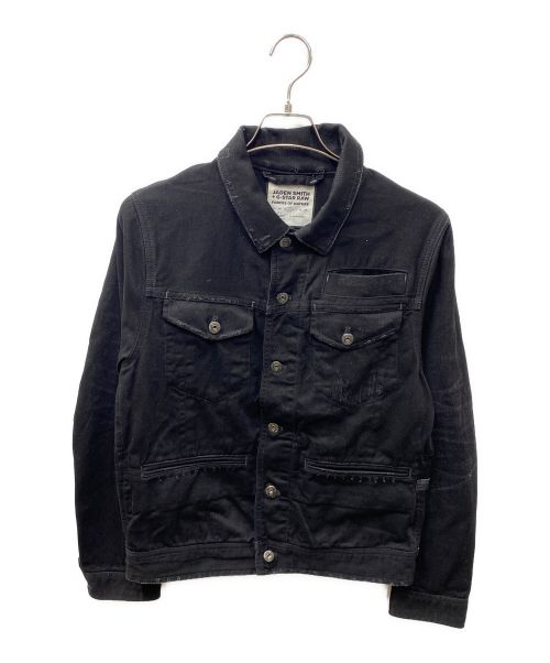 G-STAR RAW（ジースターロゥ）G-STAR RAW (ジースターロゥ) バックデザインダメージ加工デニムジャケット ブラック サイズ:Sの古着・服飾アイテム