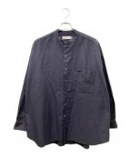 Graphpaperグラフペーパー）の古着「Oxford Oversized Band Collar Shirt」｜ネイビー