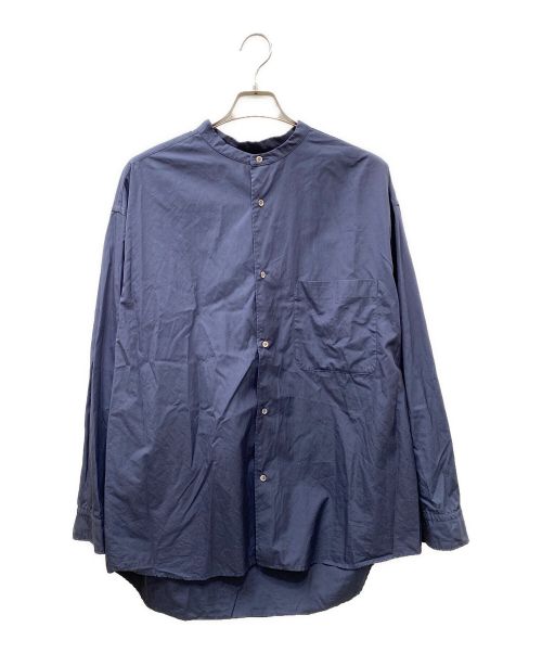 Graphpaper（グラフペーパー）Graphpaper (グラフペーパー) Broad Oversized Band Collar Shirt ネイビー サイズ:FREEの古着・服飾アイテム