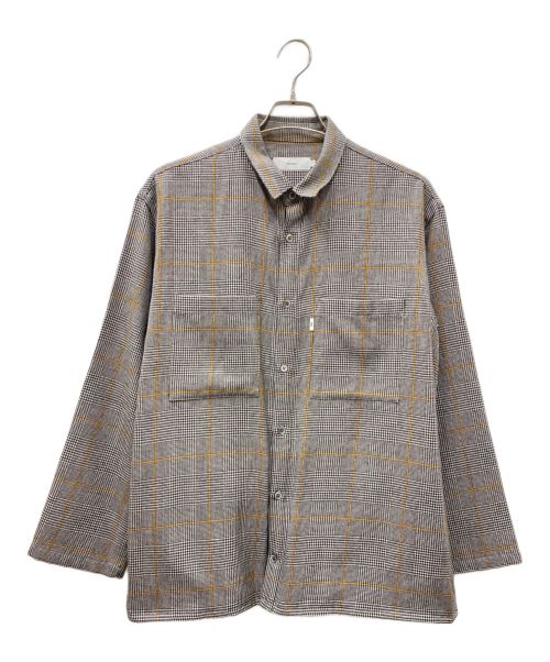 Graphpaper（グラフペーパー）Graphpaper (グラフペーパー) Glencheck Wool L/S Box Shirt ブラック×ベージュ サイズ:2の古着・服飾アイテム