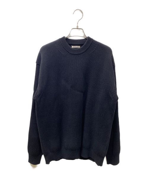 AURALEE（オーラリー）AURALEE (オーラリー) SUPER FINE WOOL RIB KNIT BIG P/O ニット ブラック サイズ:5の古着・服飾アイテム