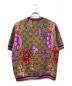 GUCCI (グッチ) FLORAL MONOGRAM T-SHIRT ニットTシャツ ブラウン×ピンク サイズ:S：55000円