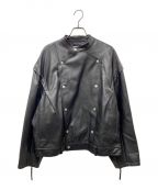 Ameriアメリ）の古着「RETRO FAKE LEATHER JACKET」｜ブラック