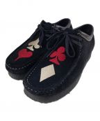 CLARKS ORIGINALS×stussyクラークス オリジナルズ×ステューシー）の古着「23AW WALLABEE BLACK EMBROIDERY スエードレザーシューズ」｜ブラック