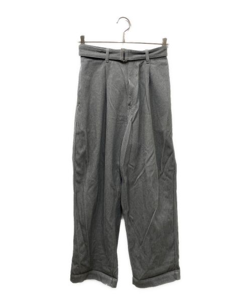 Graphpaper（グラフペーパー）Graphpaper (グラフペーパー) HARD TWILL BELTED PANTS ワイドパンツ グレー サイズ:1の古着・服飾アイテム