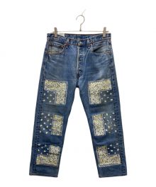 NOMA t.d.（ノーマティーディー）の古着「Bandana Embroidery Denim Pants」｜ブルー