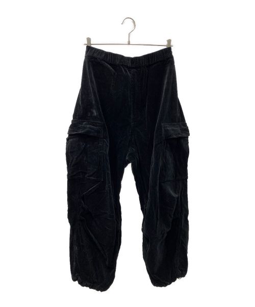 is-ness（イズネス）is-ness (イズネス) CORDUROY WIDE 6PK PANTS ブラック サイズ:不明(表記無)の古着・服飾アイテム