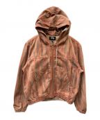 stussyステューシー）の古着「DYED WORK JACKET ワークジャケット ジップパーカー」｜ブラウン