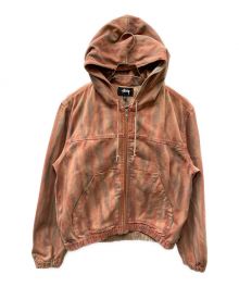 stussy（ステューシー）の古着「DYED WORK JACKET ワークジャケット ジップパーカー」｜ブラウン