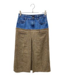 MAISON SPECIAL（メゾンスペシャル）の古着「24AW Tweed Layered Box Pleated Skirt」｜ブルー×ブラウン