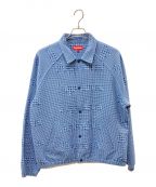 SUPREMEシュプリーム）の古着「20AW Houndstooth Logos Snap Front Jacket」｜ブルー