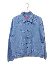 SUPREME（シュプリーム）の古着「20AW Houndstooth Logos Snap Front Jacket」｜ブルー