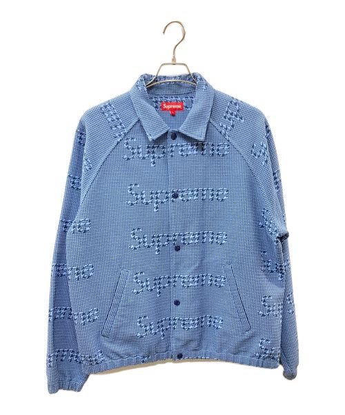 SUPREME（シュプリーム）Supreme (シュプリーム) 20AW Houndstooth Logos Snap Front Jacket ブルー サイズ:SIZE Lの古着・服飾アイテム