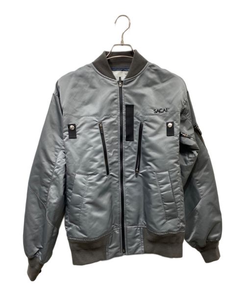 sacai（サカイ）sacai (サカイ) Nylon Twill Blousonボンバージャケット グレー サイズ:1の古着・服飾アイテム