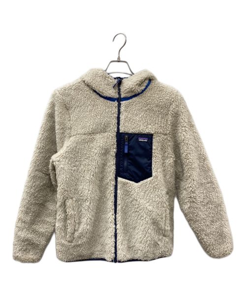 Patagonia（パタゴニア）Patagonia (パタゴニア) KIDS REVERSIBLE READY FREDDY HOOD キッズ・リバーシブル・レディ・フレディ・フーディ ベージュ×ネイビー サイズ:XXLの古着・服飾アイテム