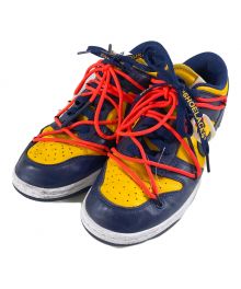 NIKE×OFFWHITE（ナイキ×オフホワイト）の古着「Dunk Low LTHR "University Gold/Midnight Navy/White"」｜イエロー×ネイビー