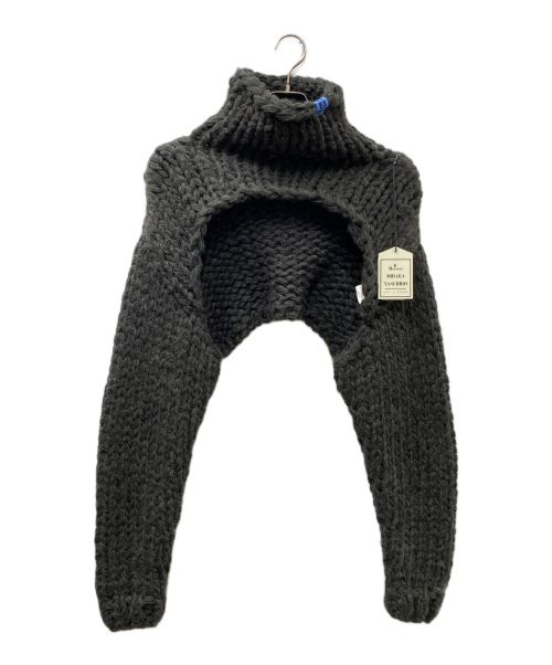 Maison MIHARA YASUHIRO（メゾン ミハラ ヤスヒロ）Maison MIHARA YASUHIRO (メゾン ミハラ ヤスヒロ) 23AW HAND KNIT CHUNKY SV ショート丈ケーブルニットセーター グレー サイズ:FREEの古着・服飾アイテム