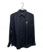 BlackEyePatchブラックアイパッチ）の古着「B EMBLEM SATIN SHIRT」｜ブラック