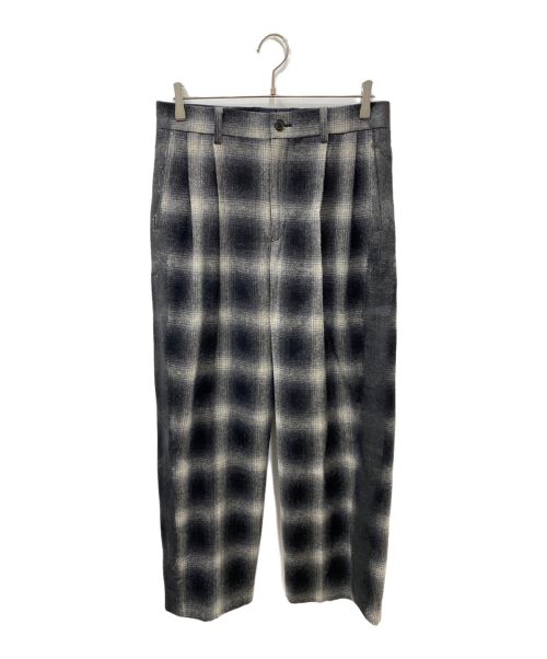 Soe（ソーイ）SOE (ソーイ) 23AW Ombre Check Painted Line Trousers ブラック×グレー サイズ:1の古着・服飾アイテム