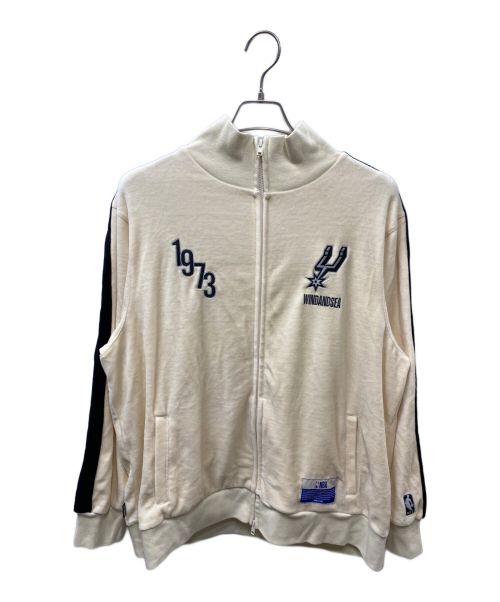 NBA（エヌビーエー）NBA (エヌビーエー) WIND AND SEA (ウィンド アンド シー) NBA Velour Jacket ベロアトラックジャケット アイボリー サイズ:Lの古着・服飾アイテム