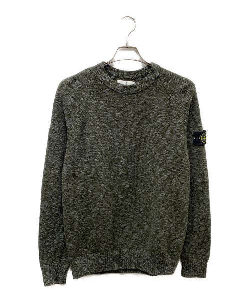 STONE ISLAND（ストーンアイランド）STONE ISLAND (ストーンアイランド) KNIT MELANGE CREWNECK グリーン×ブルー サイズ:Mの古着・服飾アイテム