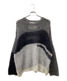 DAIRIKU（ダイリク）の古着「22aw ”PUNKS" Mohair Pullover Knit」｜グレー×ブラック