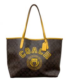 COACH（コーチ）の古着「シグネチャートートバッグ」｜ブラウン×イエロー